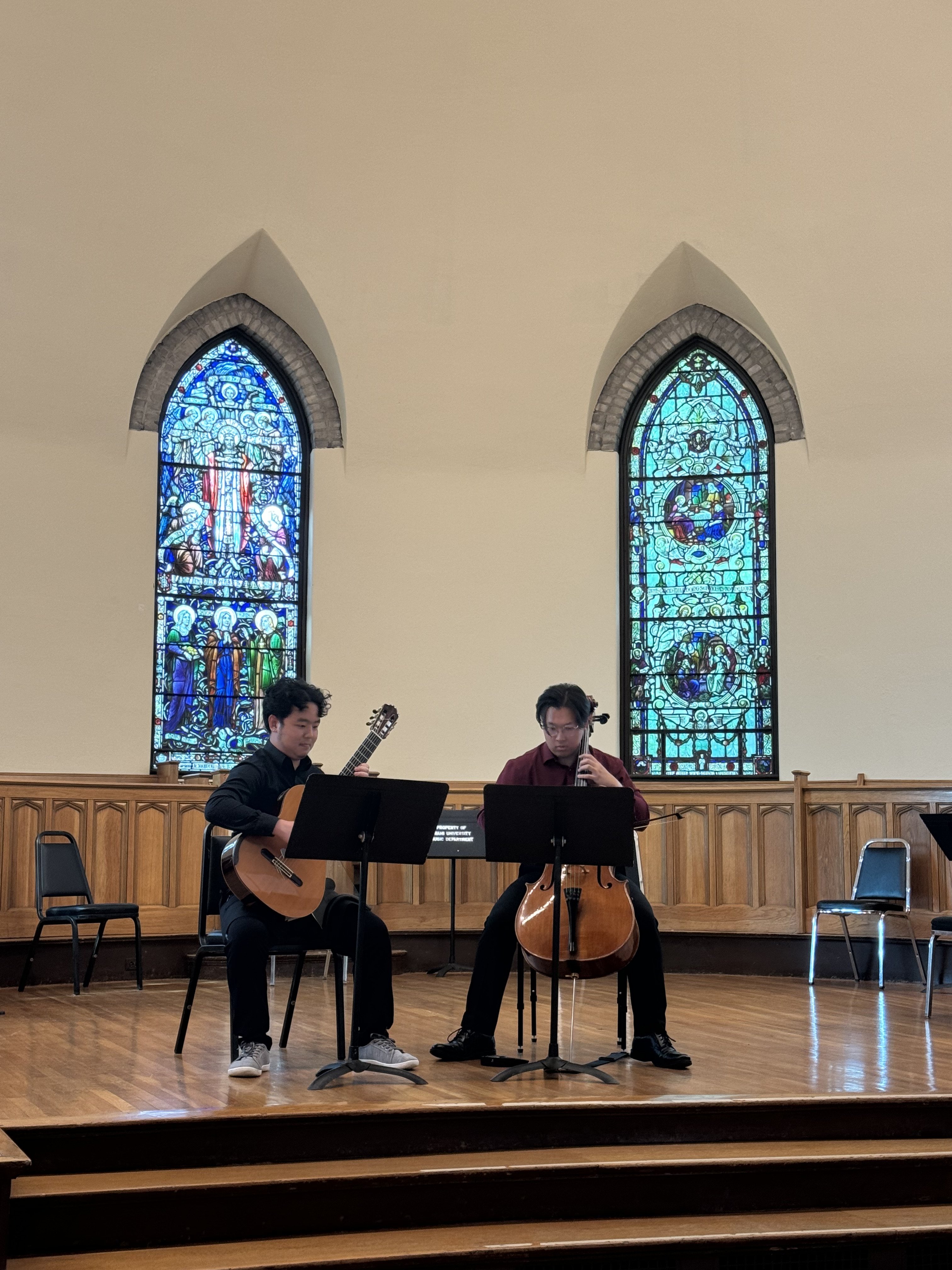 Cello and Guitar Duet in Church